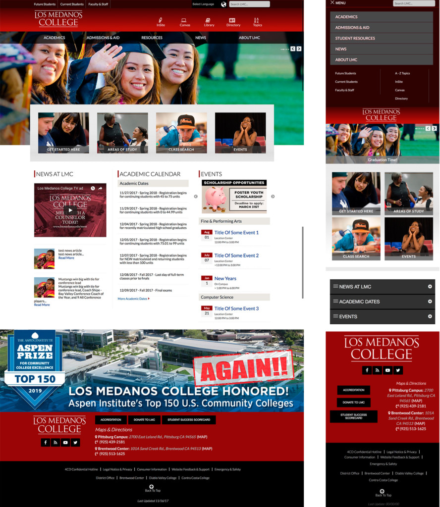 New home page design with mobile option