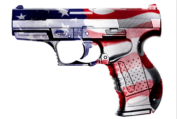 Flag wrapped gun with displace filter