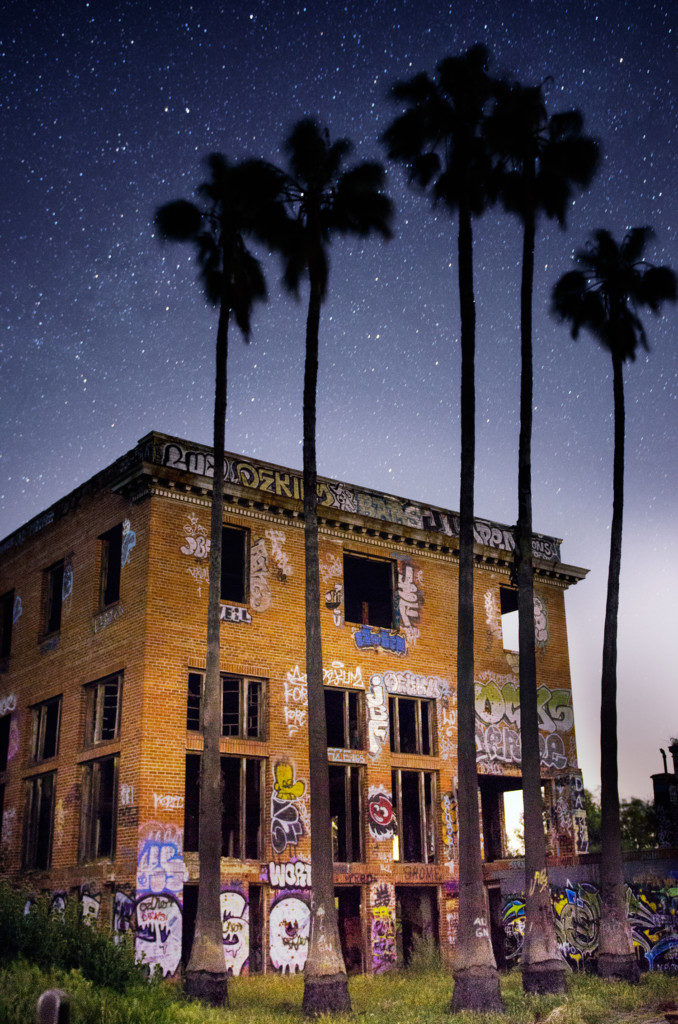Byron Hot Springs Hotel front by Night