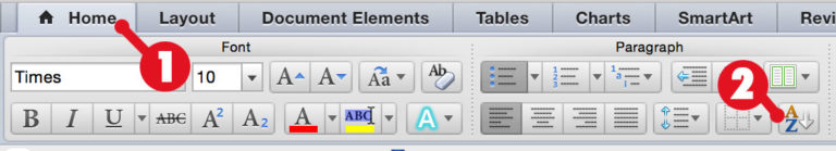 Use the home tab and paragraph settings to sort content in MS word